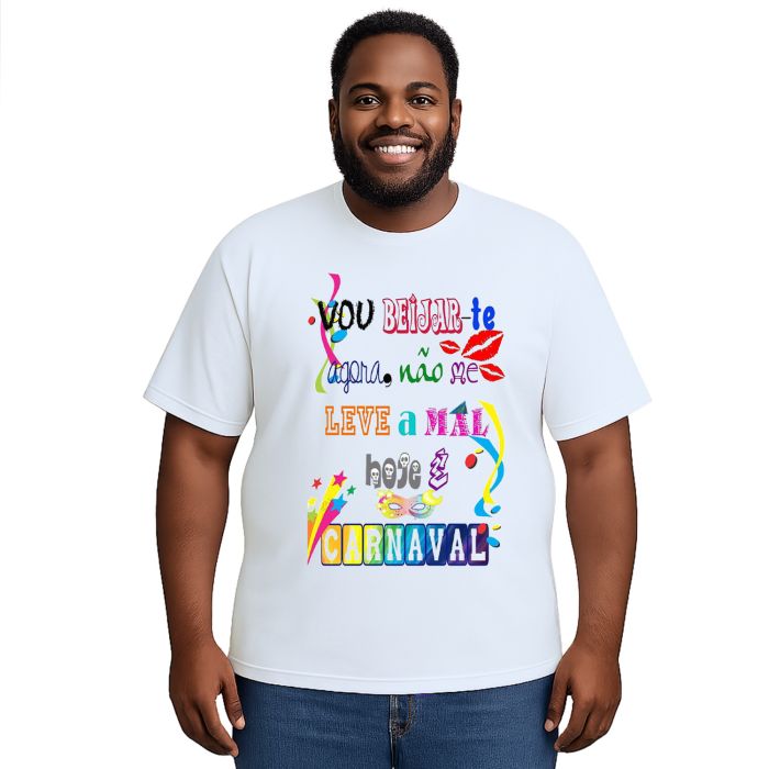 Camiseta Carnaval Vou Beijar Te Leve a Mal Personalizada