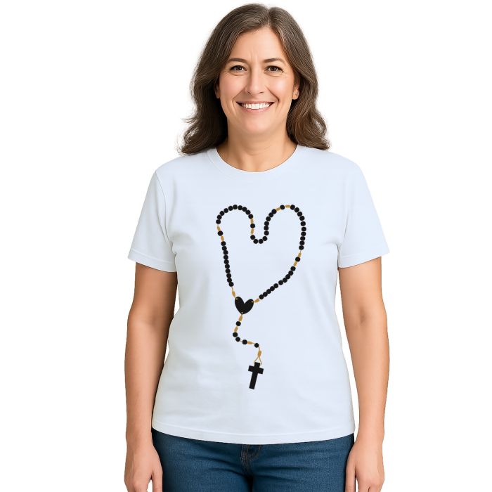 Camiseta Terço Do Rosário Religiosa Personalizada