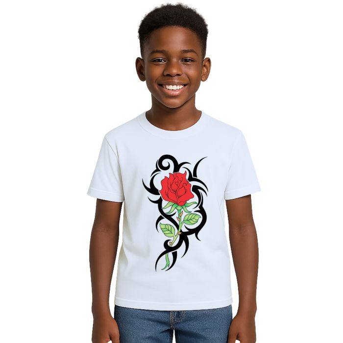 Camiseta Tribal Rosa Vermelha Estampa Personalizada