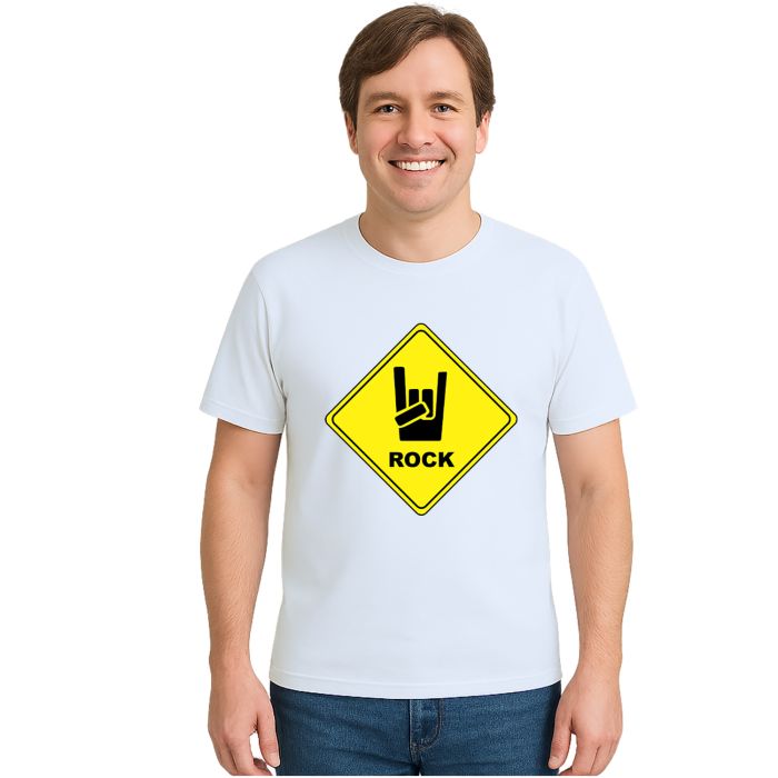 Camiseta Placa Rock Roqueiro Estampa Personalizada