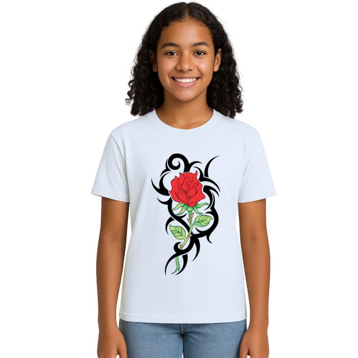 Camiseta Tribal Rosa Vermelha Estampa Personalizada