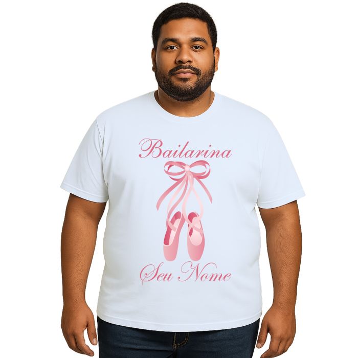 Camiseta Bailarina Sapatilhas Balé Estampa Personalizada