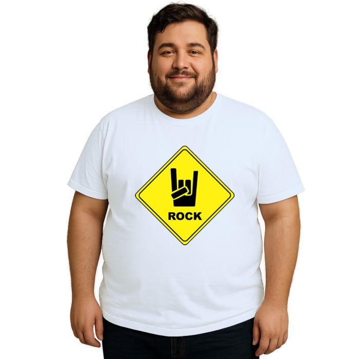 Camiseta Placa Rock Roqueiro Estampa Personalizada