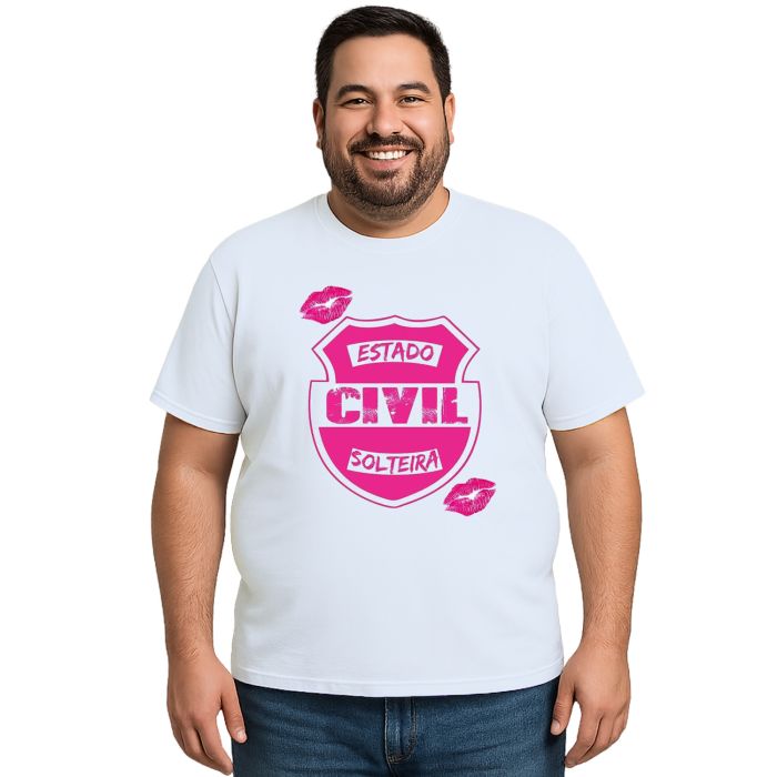 Camiseta Estado Civil Solteira Estampa Personalizada
