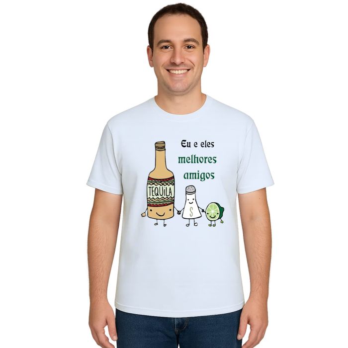 Camiseta Melhores Amigos Tequila Estampa Personalizada