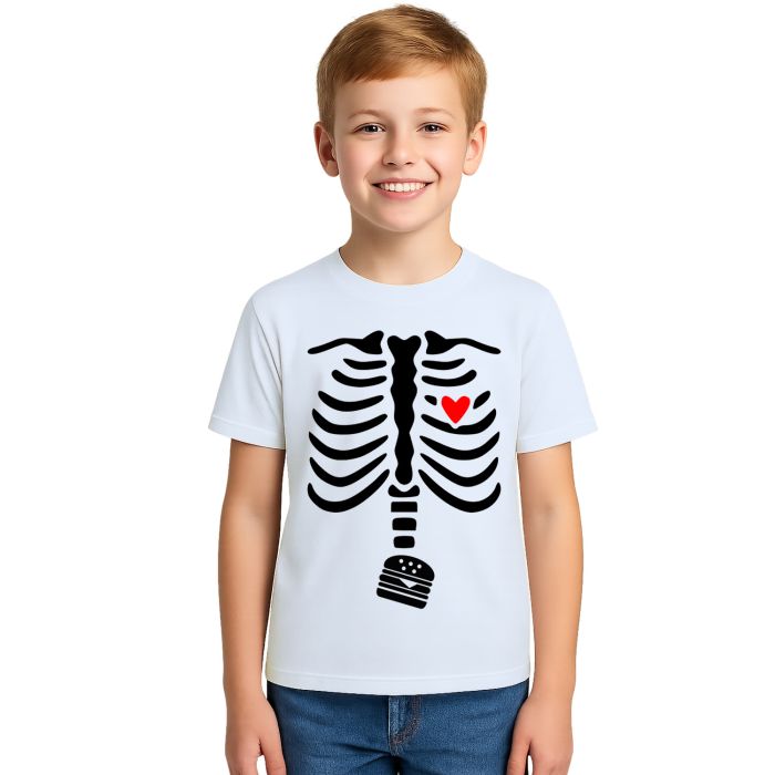 Camiseta Esqueleto Raio X Burguer Estampa Personalizada