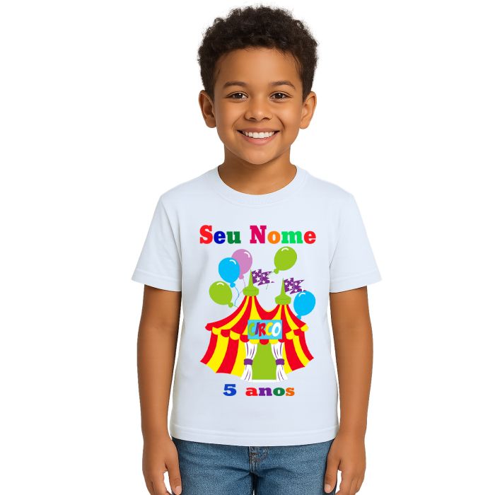 Camiseta Circo Festa Alegria Balões Personalizada