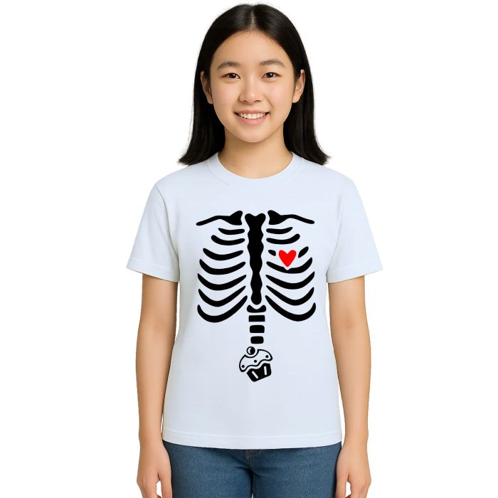 Camiseta Esqueleto Raio X Bolinho Estampa Personalizada