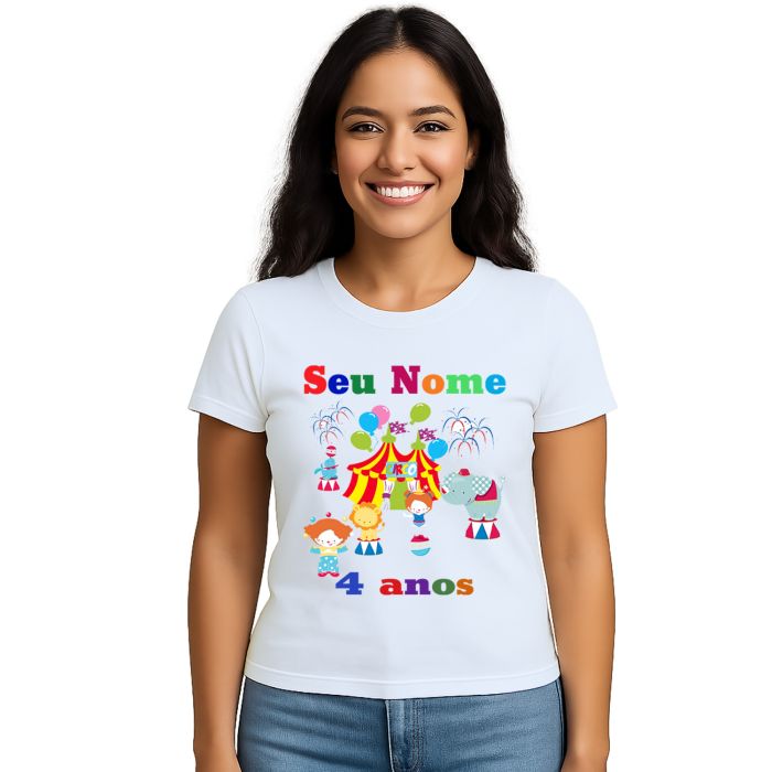Camiseta Circo Festa e Alegria Estampa Personalizada