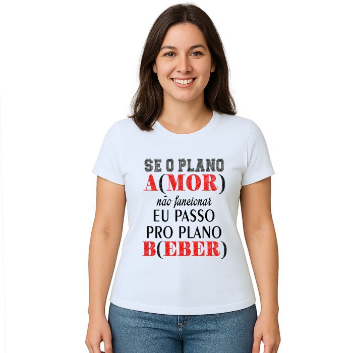 Camiseta Plano Amor e Beber Carnaval Personalizada