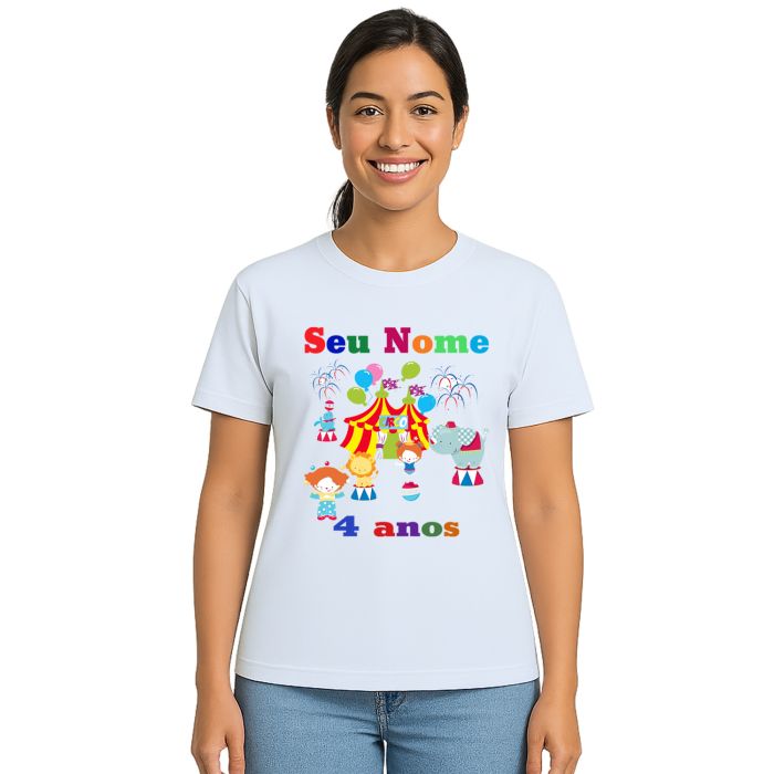 Camiseta Circo Festa e Alegria Estampa Personalizada