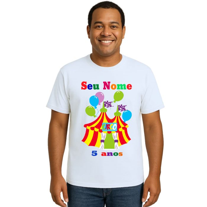 Camiseta Circo Festa Alegria Balões Personalizada