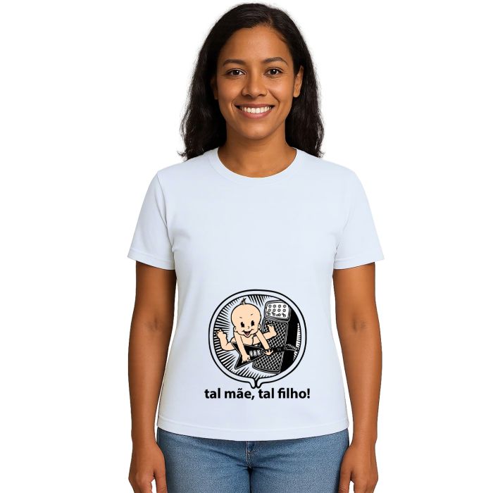 Camiseta Bebê Barriga Tal Mãe Tal Filho Personalizada