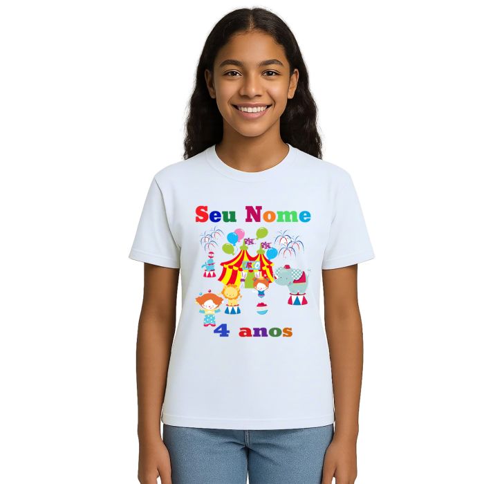 Camiseta Circo Festa e Alegria Estampa Personalizada
