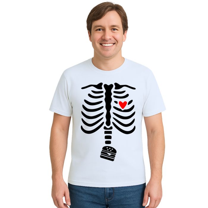 Camiseta Esqueleto Raio X Burguer Estampa Personalizada