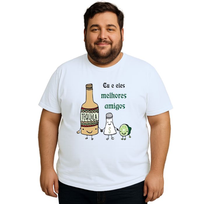 Camiseta Melhores Amigos Tequila Estampa Personalizada