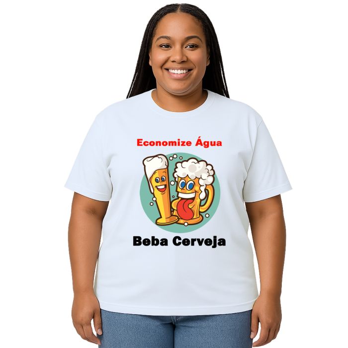Camiseta Economize Água Beba Cerveja Personalizada