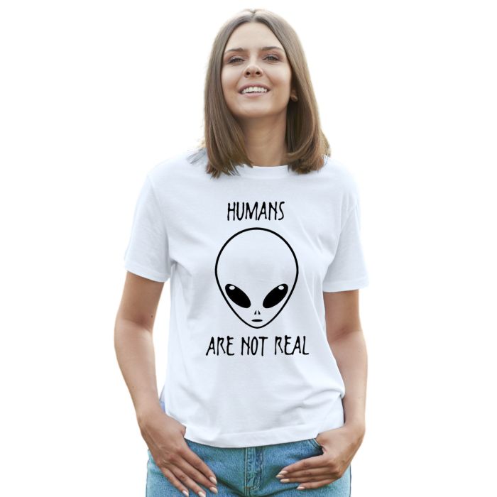 Camiseta Et Humans Are Not Real Alienígena Algodão