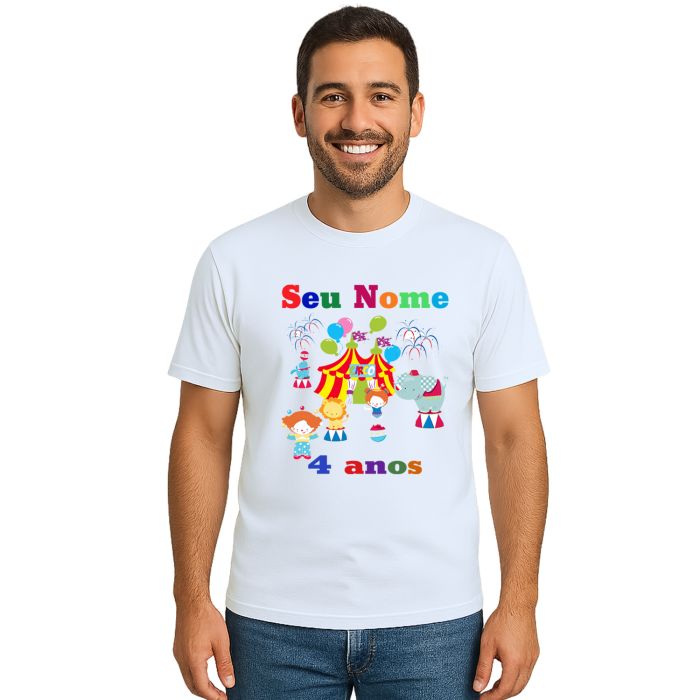 Camiseta Circo Festa e Alegria Estampa Personalizada