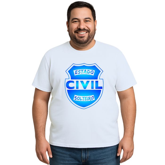Camiseta Estado Civil Solteiro Estampa Personalizada