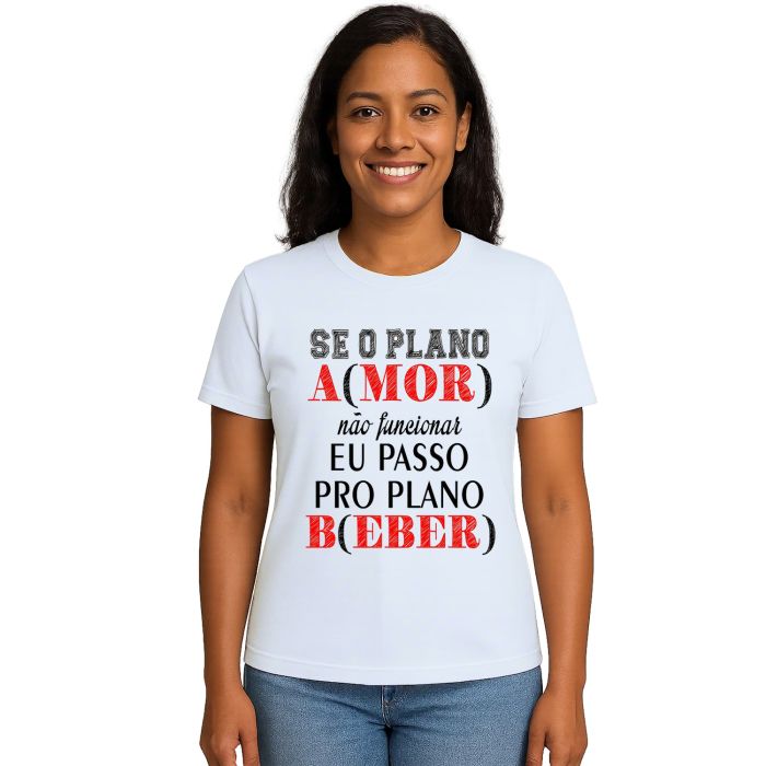 Camiseta Plano Amor e Beber Carnaval Personalizada