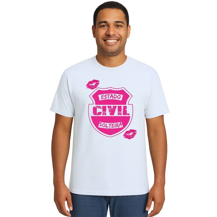 Camiseta Estado Civil Solteira Estampa Personalizada