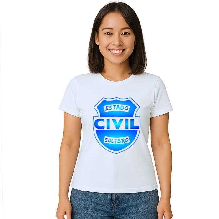 Camiseta Estado Civil Solteiro Estampa Personalizada