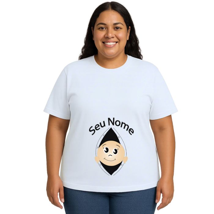 Camiseta Bebê Na Barriga Grávida Estampa Personalizada
