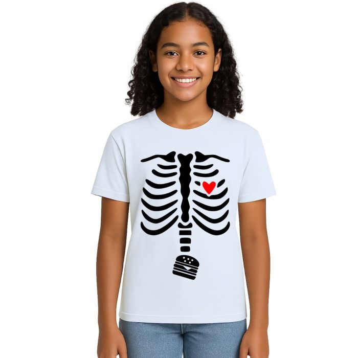 Camiseta Esqueleto Raio X Burguer Estampa Personalizada