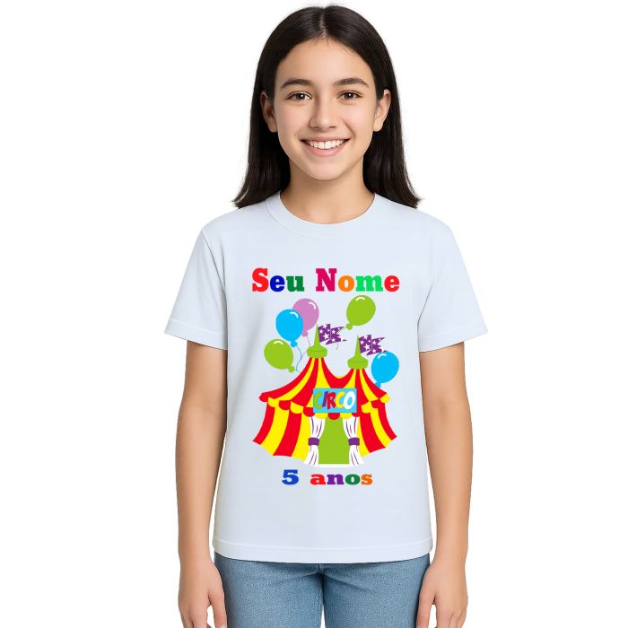 Camiseta Circo Festa Alegria Balões Personalizada