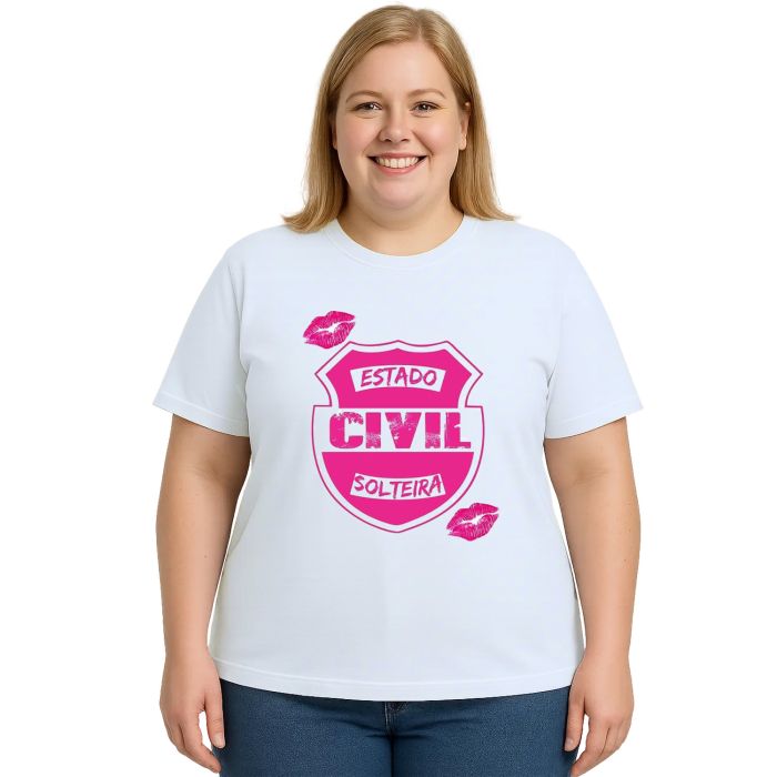 Camiseta Estado Civil Solteira Estampa Personalizada