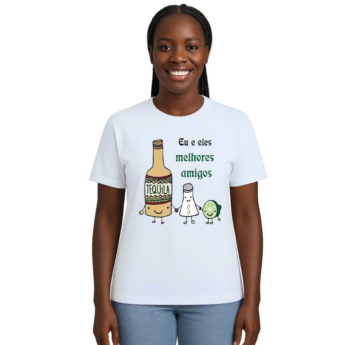 Camiseta Melhores Amigos Tequila Estampa Personalizada