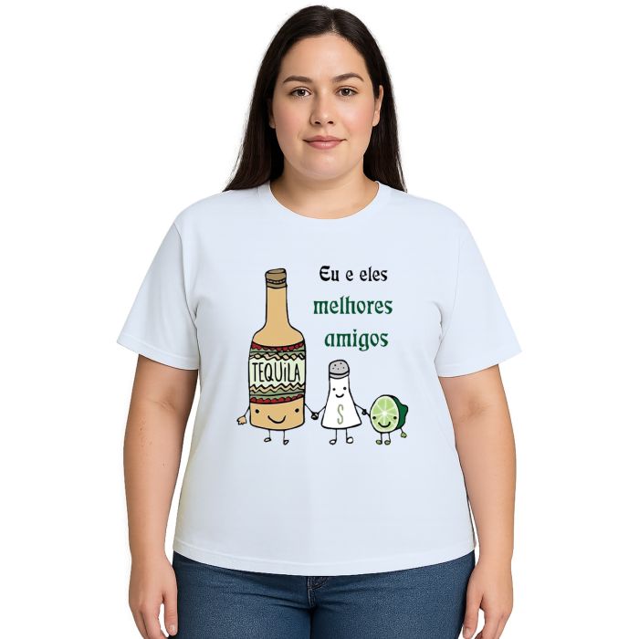 Camiseta Melhores Amigos Tequila Estampa Personalizada