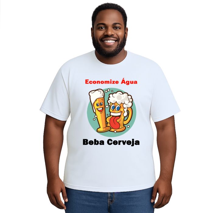 Camiseta Economize Água Beba Cerveja Personalizada