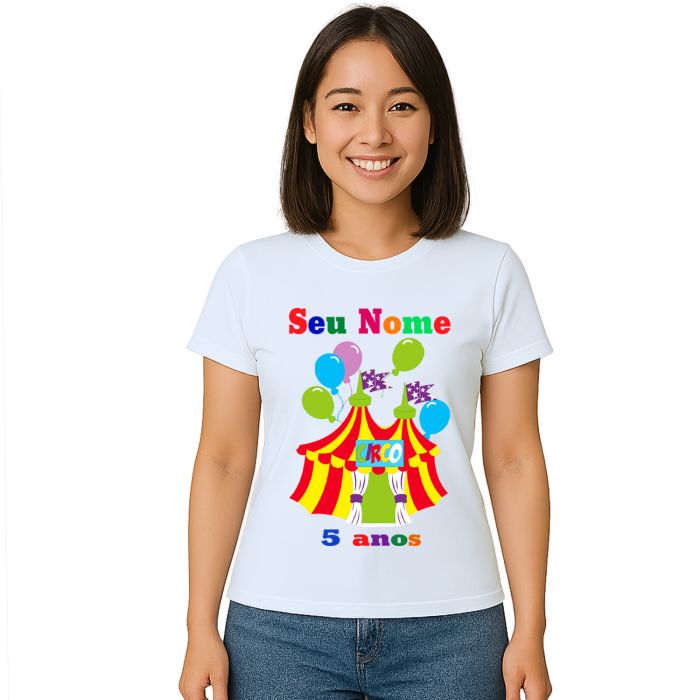Camiseta Circo Festa Alegria Balões Personalizada