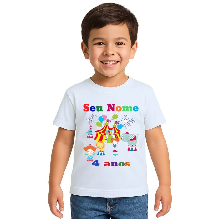 Camiseta Circo Festa e Alegria Estampa Personalizada