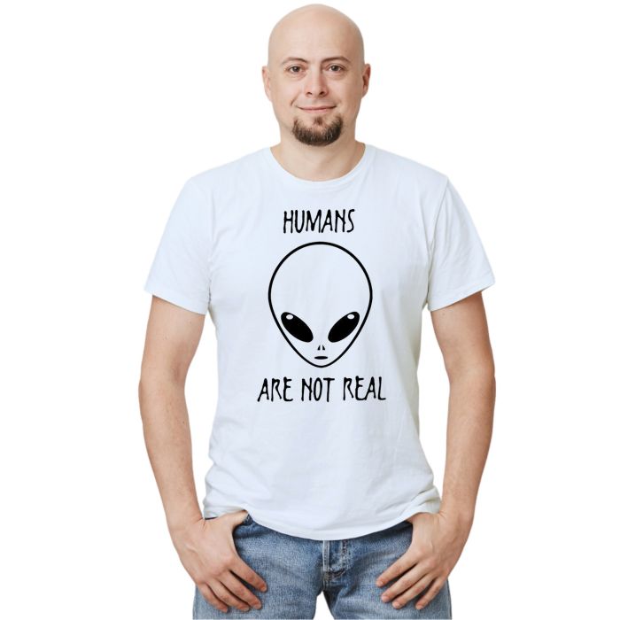 Camiseta Et Humans Are Not Real Alienígena Algodão