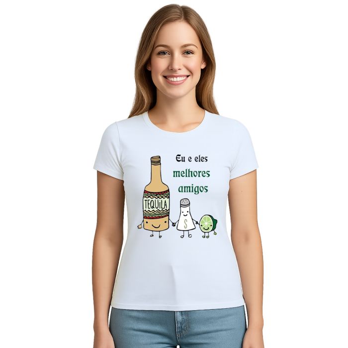 Camiseta Melhores Amigos Tequila Estampa Personalizada