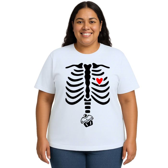 Camiseta Esqueleto Raio X Bolinho Estampa Personalizada