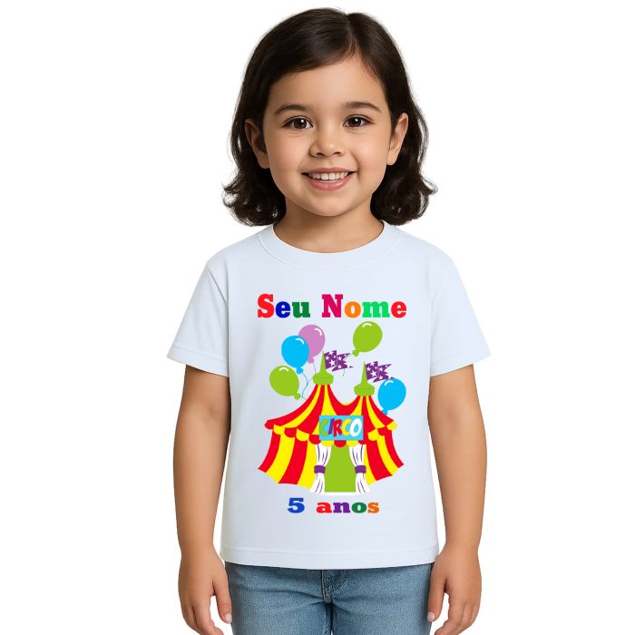 Camiseta Circo Festa Alegria Balões Personalizada