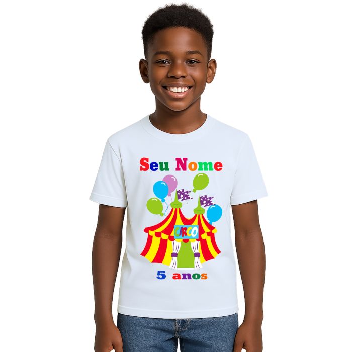 Camiseta Circo Festa Alegria Balões Personalizada