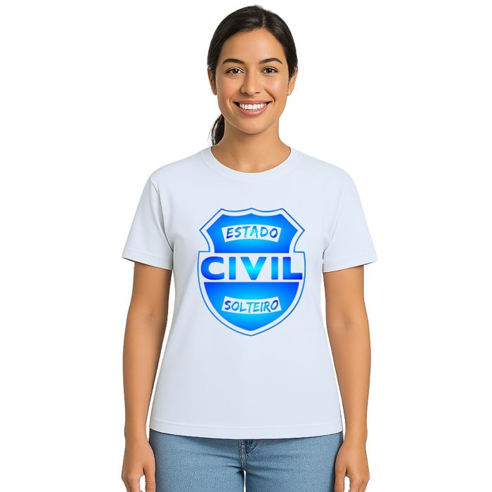 Camiseta Estado Civil Solteiro Estampa Personalizada