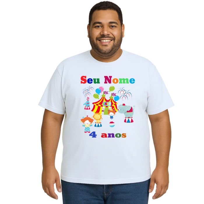 Camiseta Circo Festa e Alegria Estampa Personalizada