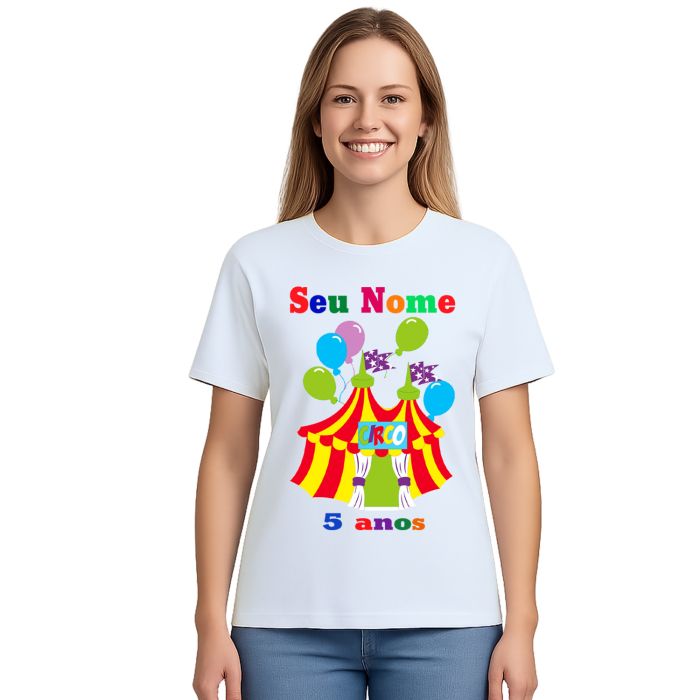 Camiseta Circo Festa Alegria Balões Personalizada