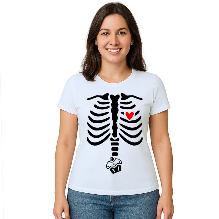 Camiseta Esqueleto Raio X Bolinho Estampa Personalizada