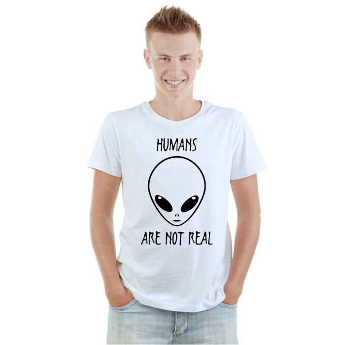 Camiseta Et Humans Are Not Real Alienígena Algodão
