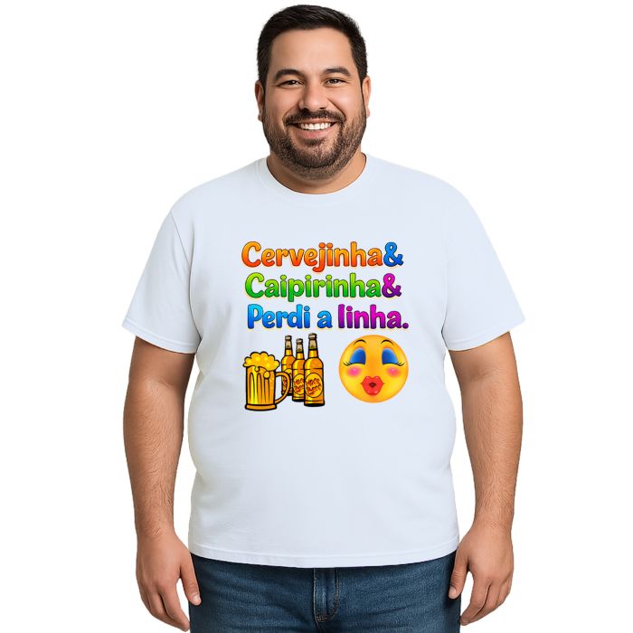 Camiseta Cervejinha Caipirinha Perdi Linha Personalizada