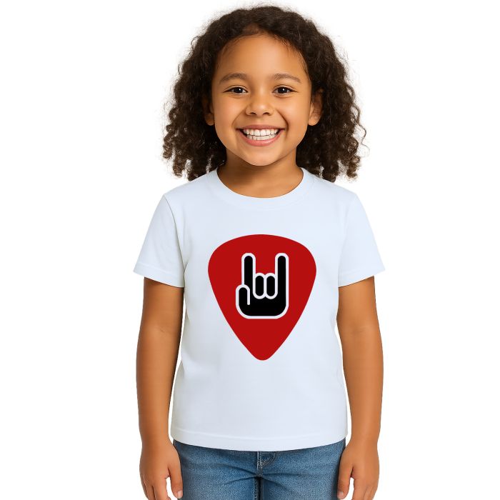 Camiseta Palheta Red Rock And Roll Estampa Personalizada