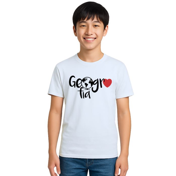 Camiseta Geografia Universitária Estampa Personalizada