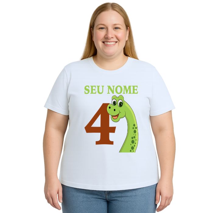 Camiseta Dinossauro Aniversário Estampa Personalizada